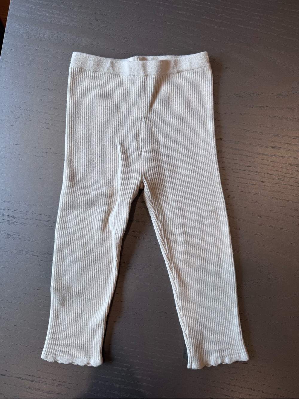 Rylee + Cru Cream Ribbed Kids Leggings